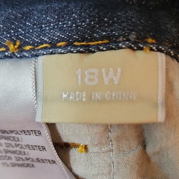 Michael Kors Womens Size 18W Blue Wide Leg Denim Jeans - Picture 6 of 14